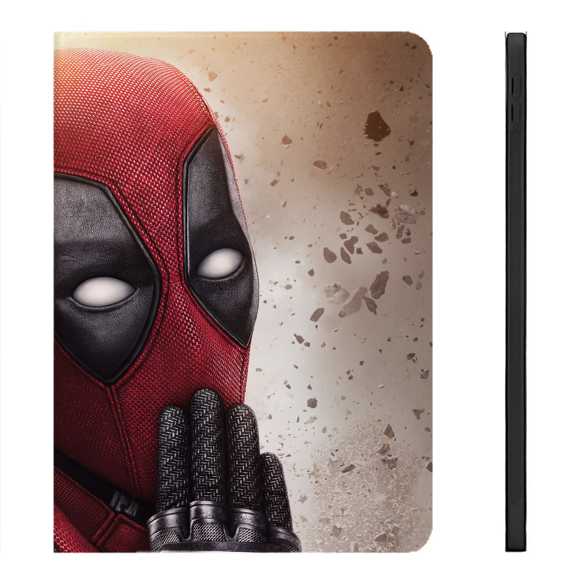 （画像用） Deadpool デッドプール IPadケース ペンホルダー付き ブックスタイルデザイン
